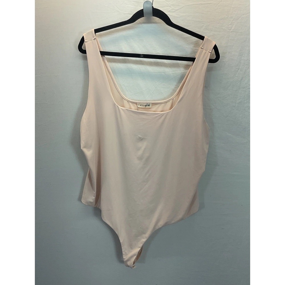 New Kori‎ America Plus Pink Cami Bodysuit Sz 2XL Slick Stretch